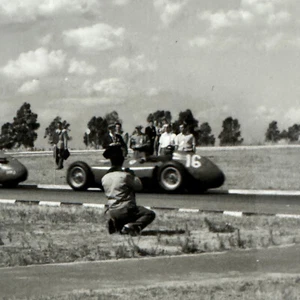 1957 Grand Prix Racing Photo Juan Manuel Fangio Mike Hawthorn Modern Print - Picture 1 of 9