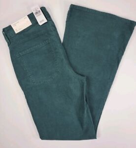 NEW American Eagle Super High Rise Flare Corduroy Jeans Women's 8 Teal Green NWT