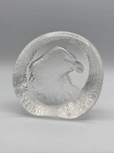 Matten Jonasson Weißkopfseeadler Briefbeschwerer signiert Schweden Vollkristall USA 9201 3"" - Bild 1 von 12