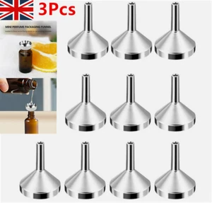 3Pcs Stainless Steel MIni Funnel For Perfume Diffuser Bottle Liquid Oil Flask - Picture 1 of 19