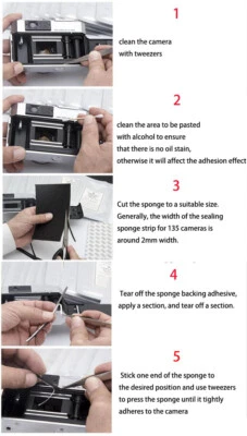 Self Adhesive Light Seal Foam for Classic Vintage Cameras Back Repair 20x10cm - Image 1 of 4