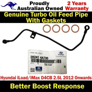 Genuine Turbo Oil Feed Pipe+Gaskets For Hyundai iLoad/iMax D4CB 2.5L 2012- - Picture 1 of 10