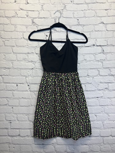 UNDERCOVER Abito Victoria Secret ROSA nero floreale con spalle incrociate taglia S