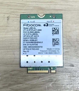 HP Lt4210 WWAN Fibocom L850-GL GPS LTE/HSPA+ M.2 XMM 7360 LTE-A L15398-001 - Afbeelding 1 van 2