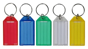 Plastic Key Tags with Split Ring Label Window - Assorted Colors (Package of 100) - Picture 1 of 4