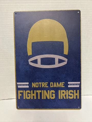 NOTRE DAME 'FIGHTING IRISH'  tin SIGN football helmet  metal poster New Cover