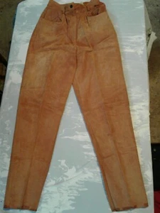 Vintage Evan Davies Silk Pig Skin Split Leather Pants Womens Size 8 (cb45) - Picture 1 of 6