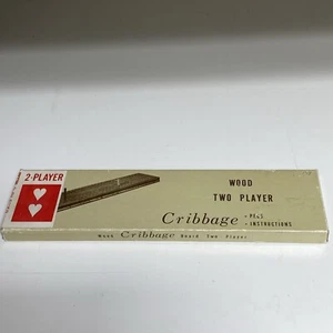 VTG 60s Cribbage Board 2 Player #1006 Wood Board w/Pegs Original Box Made Japan - Picture 1 of 15