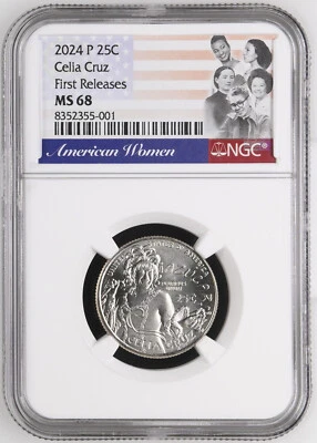 2024 P Celia Cruz Quarter NGC MS 68 First Releases 8352355-001 - Image 1 of 2
