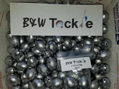 B&W TACKLE 50pcs. 1-1/2 oz Egg Sinkers Slip Sinkers, Weights, Fishing, FREE shipping