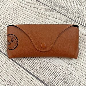 RAY BAN Sunglasses Case ONLY | Brown Pebbled Leather Snap Close EUC