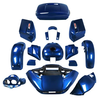 Kit de carrocería de carenados apto para Harley Road Glide Special 2015-23 18 azul superior Foto 1 de 4