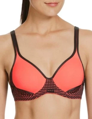 Berlei Electrify Orange Mesh Padded Sports Bra Size 32 B Hyper Melon YYPV RRP£39 - Image 1 of 4