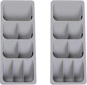 2 - SOMIER Expandable Kitchen Drawer Organizer Cutlery Trays Gray - Picture 1 of 6