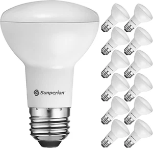 12 Pack BR20 LED Bulb, 6W=50W, 3500K Natural White, 550 Lumens, Dimmable Flood L - Picture 1 of 6