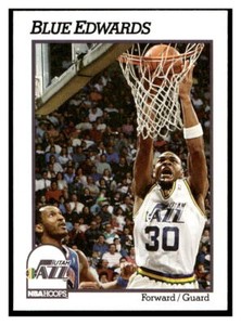 1991-92 Hoops #208 Blue Edwards UER (Forward/guard on front, guard on back) 