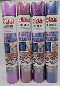 Siser HTV Lot of 4 Glitter Rolls Neon Purple, Rainbow Plum, Lavender, True Blue - Picture 1 of 3