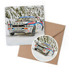1 x Greeting Card & 10cm Sticker Set - Vintage Rally Race Car Sports #12717