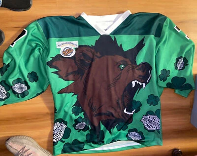 Utah Grizzlies Game Worn Eric Westrum NHL St. Patrick’s Harley Davidson Jersey - Image 1 of 3