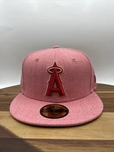 New Era Men's Los Angeles Angels Red Heather Classic Fitted Hat 7 1/4 - Picture 1 of 7