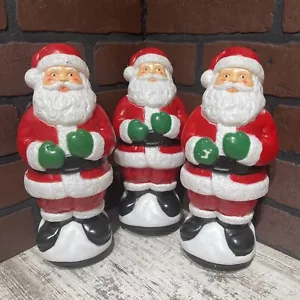 Vintage 1995 Empire Christmas Blow Mold Santa Claus Light Topper 10” Set Of 3 - Picture 1 of 8