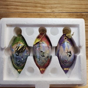 Bradford Editions Set of 3 Nature's Jeweled Treasures Porcelain Ornaments COA - Picture 1 of 5
