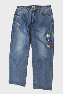 Round Two x LRG Mens Light Wash Indigo Observatory Classic 47 Fit Jeans NWT 2XL - Image 1 of 4