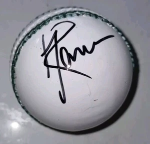 Harshit Rana Signed White Leather Cricket Ball India Test Odi T20 - Picture 1 of 7