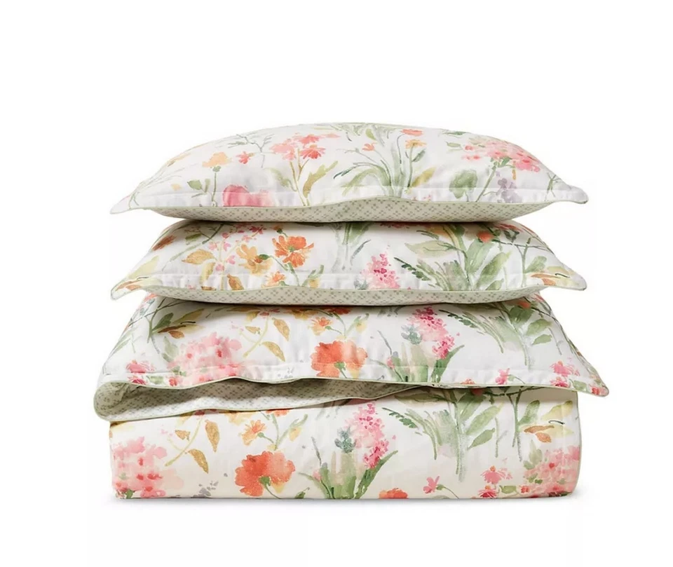 Ralph Lauren Marguerite Floral Duvet Cover 3-Pcs Set $385 Green Multi Queen - Image 1 of 4