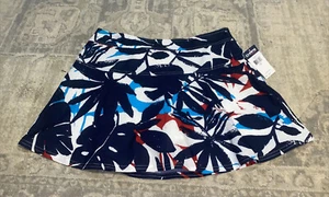 New Chaps Sport Skort Women's Sz 12 Navy Blue Multi Golf Tennis Skirt W Shorts - Picture 1 of 8