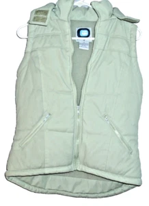 Vest Seventeen Puffy Fleece Lined Vest and Detachable Hood Green Size S - Picture 1 of 9