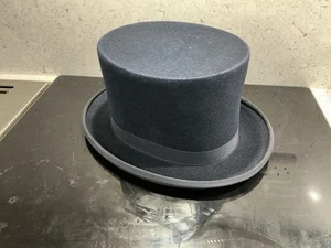 Wegener Zylinderhut. Marineblau mit rotem Seidenfutter 6 3/4" Vintage um 1950 - Bild 1 von 14