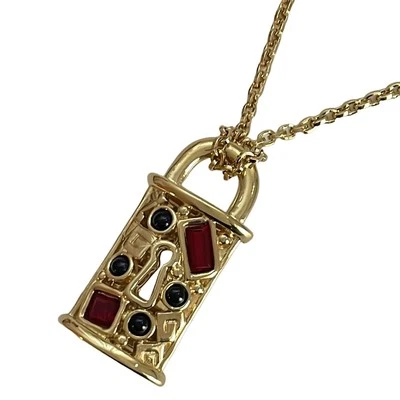 Auténtico GIVENCHY - Collar Piedra Color Multi Hardware Rojo Dorado Foto 1 de 4