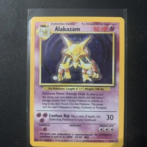 Juego de cartas holográficas Pokémon Juego base Alakazam 1/102 ilimitado raro - Imagen 1 de 6