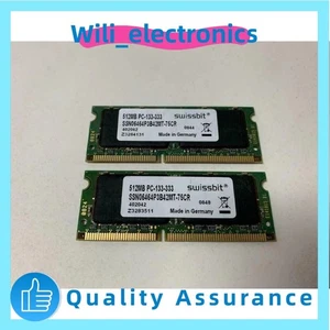 SDR PC133 1GB 2 x 512MB 133Mhz 144 pin SDRAM Sodimm Laptop Ram Memory - Picture 1 of 3