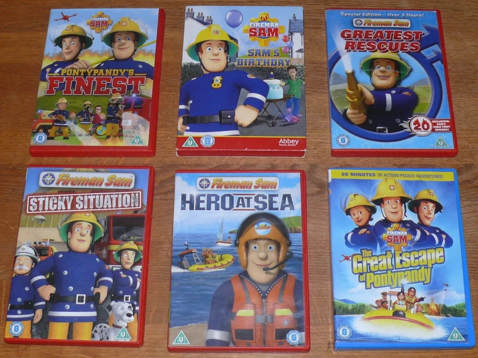 Fireman Sam - 6 DVD Bundle - Discs and Cases in Great Condition - All Region 2 - Image 1 of 2