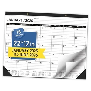 Desk Calendar 2025,January 2025 to June 2026,Large Desk calendar 2025 NEW-JAN - Picture 1 of 8