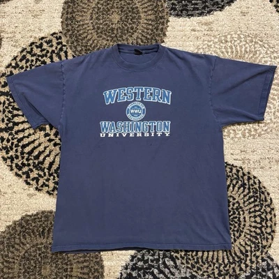 Camiseta universitaria vintage Western Washington University talla XL azul marino Foto 1 de 4