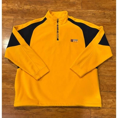 Chaqueta Pullover US Polo Assn Para Hombres Polar Amarillo Azul Marino Cuarto Cremallera Talla XL Foto 1 de 4