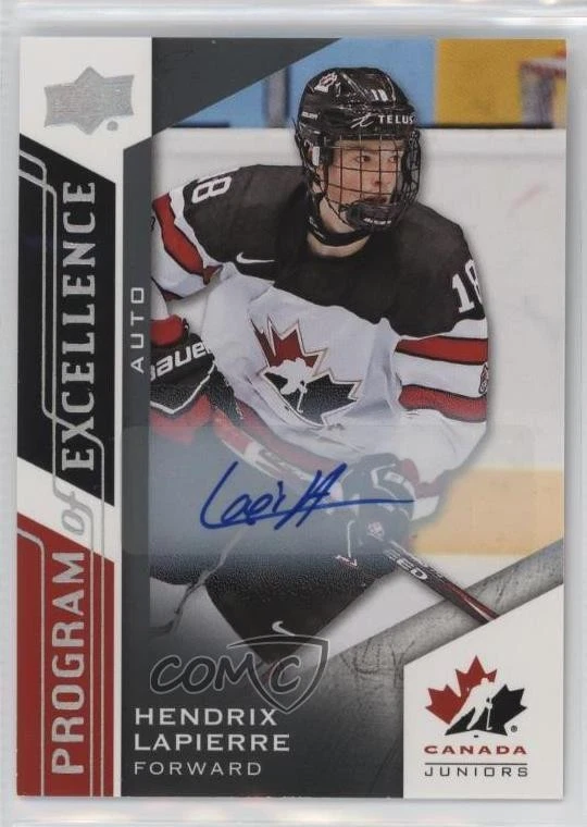 2020 Team Canada Juniors Program of Excellence Autos Hendrix Lapierre #139 Auto - Image 1 of 2