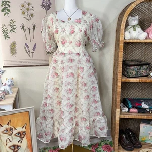Jessakae Cream Floral Amelia Dress NWT Coquette Dolly Garden Party Cottage 2X - Picture 1 of 7