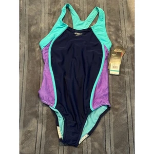 NEW Speedo Girl's One Piece Thick Strap Swimsuit sz 16 - Picture 1 of 3