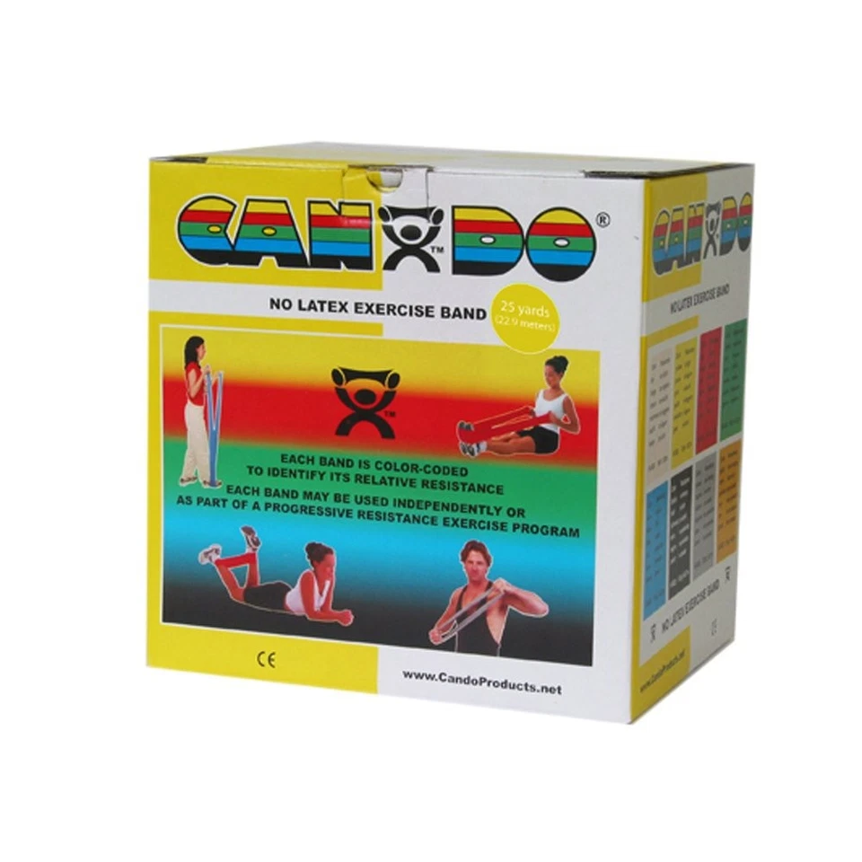 Banda de resistencia al ejercicio CanDo sin látex 25 yardas caja dispensadora amarilla Foto 1 de 1