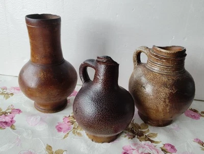 3 Mittelalterliche Steinzeugkrüge 13./14.Jhd.Fundort -XANTEN-"Niederrhein  - Bild 1 von 4