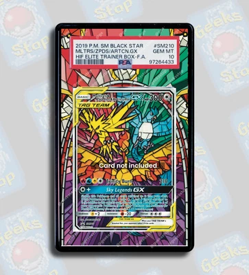 GEEKSSTOP Moltres Zapdos Articuno GX Promo | PSA CGC Beckett Extended Art Display Case for