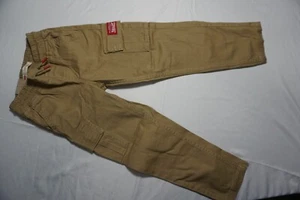 Youth 5 Levi's Boy Pull On Drawstring Waistband Tapered Twill Cargo Khaki Pant - Picture 1 of 4