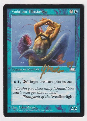 Gold Signed Vodalian Illusionist HP Weatherlight Artist John Matson Dated 99 MTG - Image 1 of 2