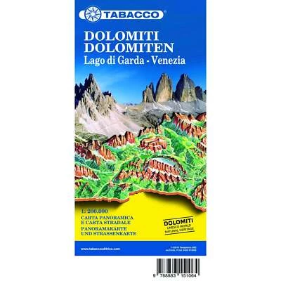 Italy Unesco Dolomites - Lake Garda - Venice road map & panoramic map - Image 1 of 3