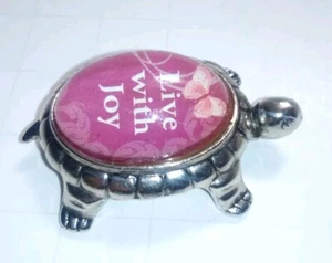 Live With Joy LUCKY LITTLE TURTLE inspirational message FIGURINE Ganz A35 - Picture 1 of 9