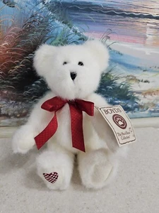 Peluche Boyd's Bear bianco VALENTINO orsacchiotto rosso fiocco snodato originale 10" cimelio co - Foto 1 di 7